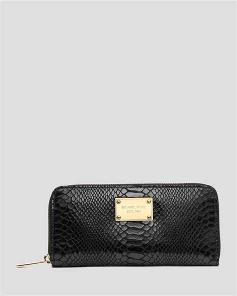 michael kors black patent python embossed leather wallet|Jet Set Travel Python.